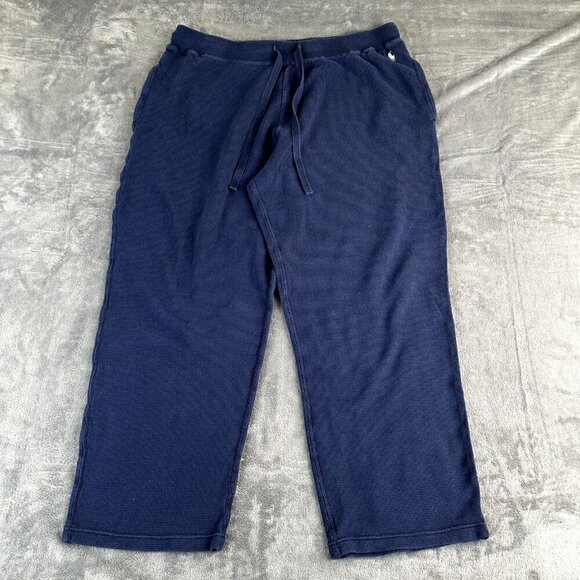 Polo Ralph Lauren Pajama Pants Mens XL Blue Drawstring Sleepwear Waffle Knit - Picture 1 of 8